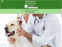 Tablet Screenshot of greenbrierveterinaryclinic.com